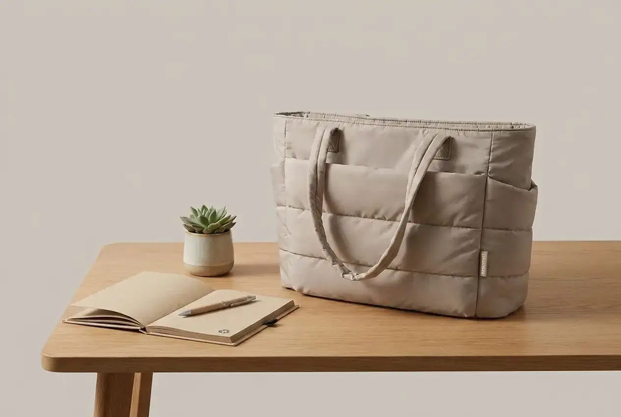 BAGSMART lightweight puffy tote bag sustainable everyday handbag