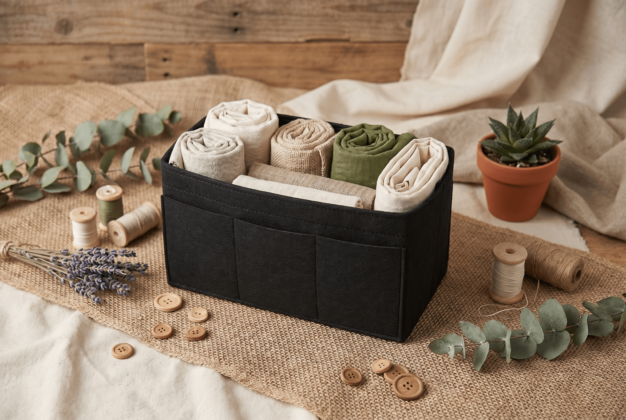 DailyPlus felt purse organizer insert keeping a tote bag tidy — eco-friendly bag organisation