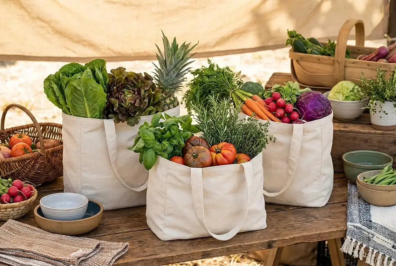 VeraMia canvas tote bags sustainable zero-waste grocery shopping