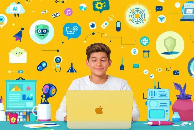 Student using AI tools for enhanced learning experience.